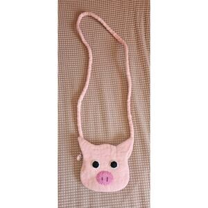 BNB Kid's Pig Face 5" Cross-Body Bag made of Nepali Wool cottagecore
